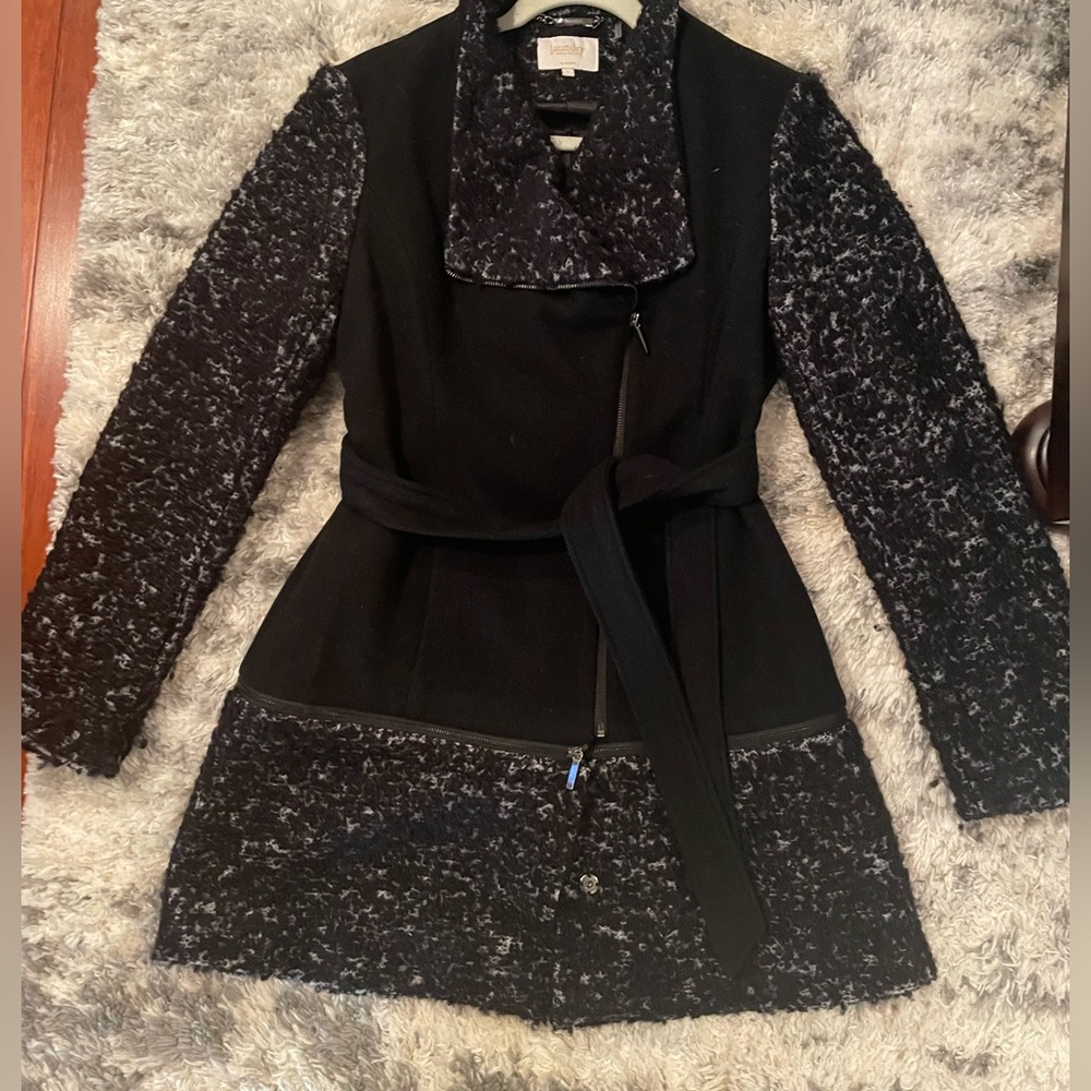 Laundry By Shelli Segal Charcoal and Black Coat